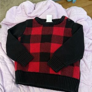 Joe Fresh Red and Black Plaid Sweater